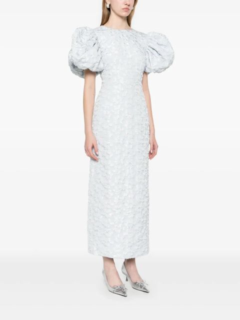 ROTATE BIRGER CHRISTENSEN jacquard puffy midi dress - Blue - zdjęcie produktu nr 2