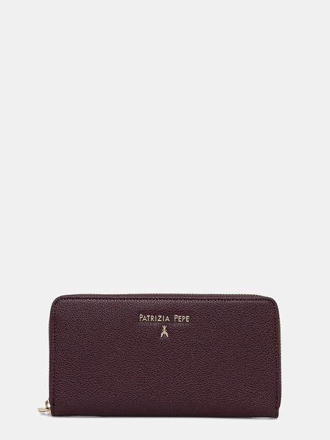 Patrizia Pepe portfel skórzany damski kolor bordowy CQ4879 L001 - zdjęcie produktu nr 1