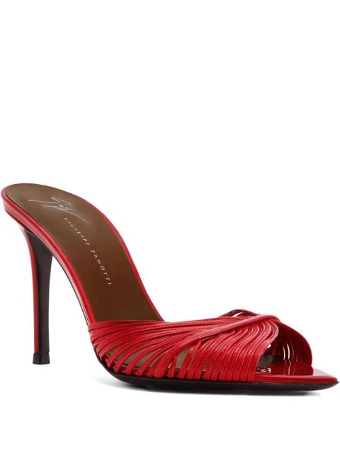 Giuseppe Zanotti 90mm Intriigo leather sandals - Red - zdjęcie produktu nr 1
