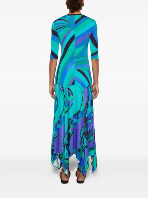 PUCCI asymmetric-hem maxi dress - Blue