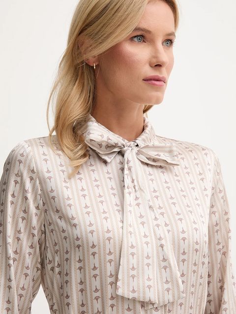 Joop! koszula damska kolor beżowy regular z kołnierzykiem klasycznym 30048630