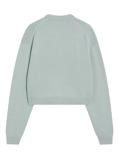 Acne Studios v-neck embroidery-logo sweatshirt - Green - zdjęcie produktu nr 2