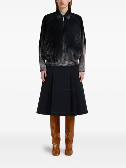 Marni washed zip-up bomber jacket - Black