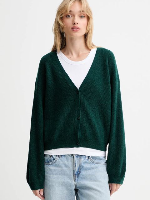 American Vintage kardigan z wełną damski kolor zielony lekki RAX19C - zdjęcie produktu nr 1