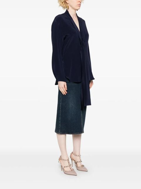 Victoria Beckham scarf-detail blouse - Blue