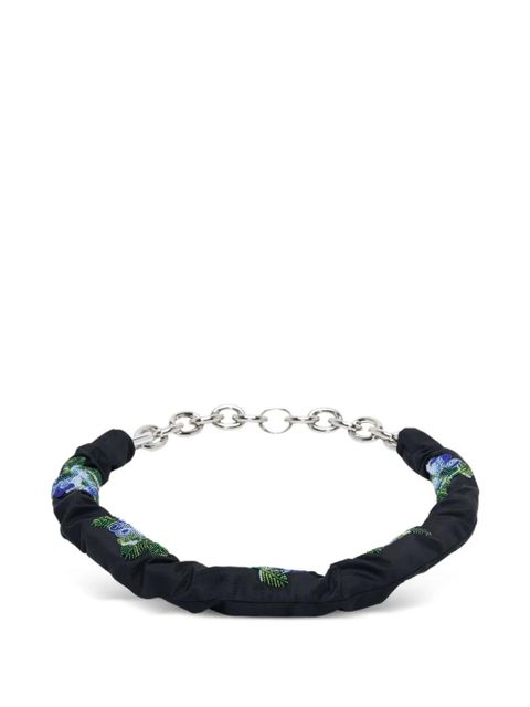 Simone Rocha floral-embroidered chain belt - Black