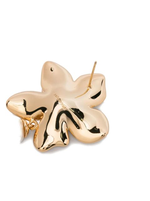 Self-Portrait flower-motif earrings - Gold