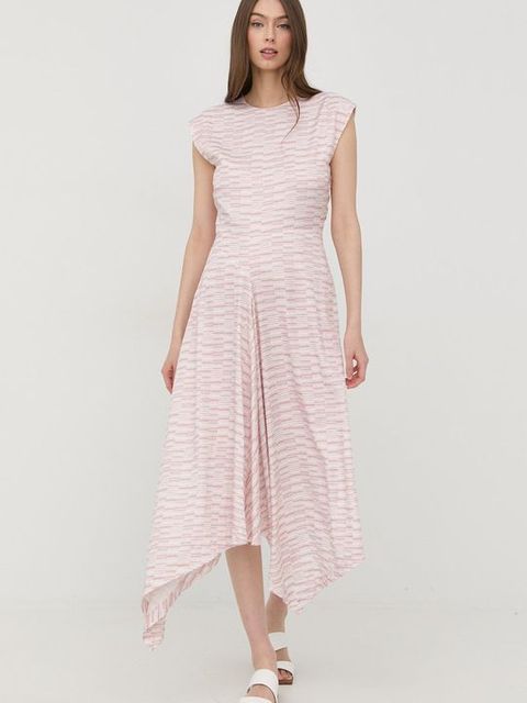 Tiger Of Sweden sukienka kolor różowy midi rozkloszowana