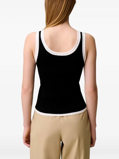 Claudie Pierlot ribbed contrast-trim tank top - Black