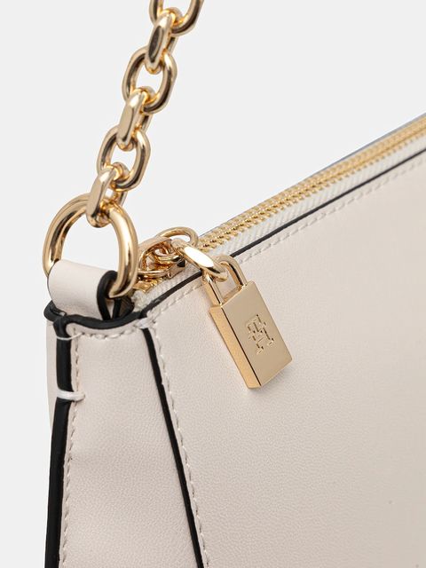 Tommy Hilfiger torebka skórzana kolor beżowy AW0AW18143