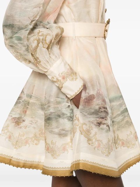 ZIMMERMANN Rebellion Marine long-sleeve dress - Neutrals