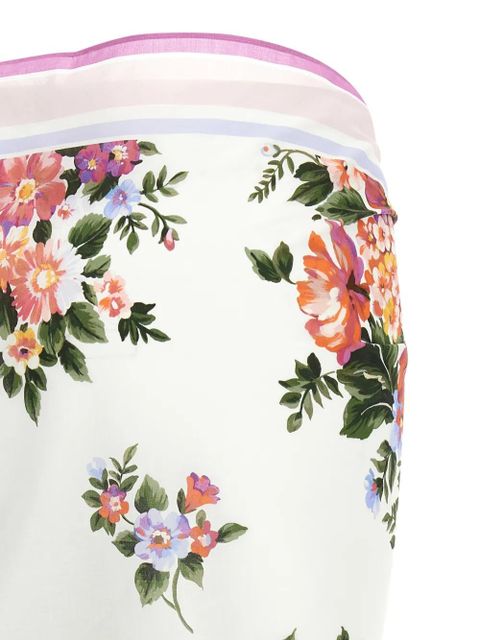 Dolce & Gabbana bouquet fringed sarong beach cover-ups - White