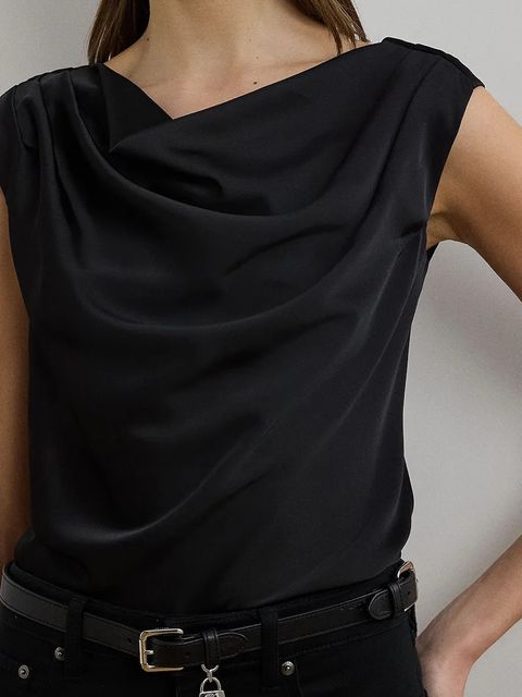 Lauren Ralph Lauren bluzka damska kolor czarny gładka 200951231