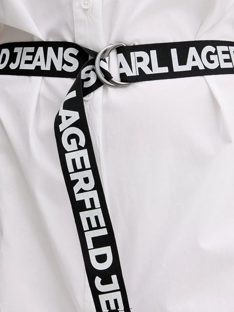 Karl Lagerfeld Jeans sukienka bawełniana kolor biały mini prosta A3W13030