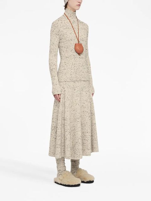 Jil Sander ribbed-knit wool skirt - Neutrals - zdjęcie produktu nr 2