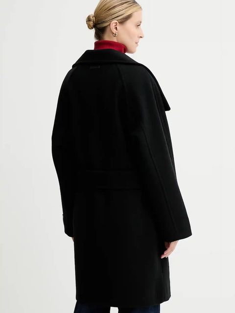 Calvin Klein płaszcz z wełną kolor czarny LV044D557G - zdjęcie produktu nr 2