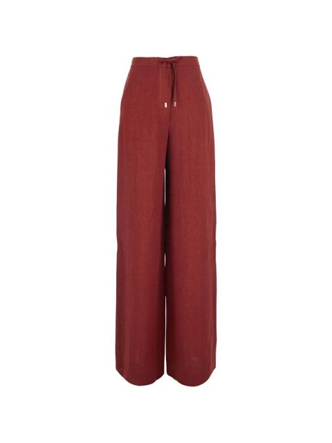 Max Mara drawstring linen palazzo pants - Red - zdjęcie produktu nr 1