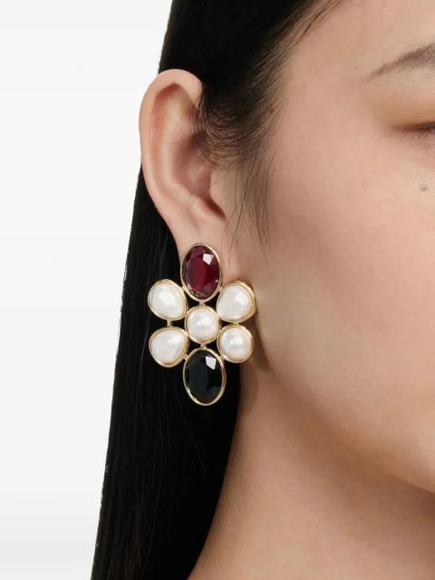 Self-Portrait crystal pearl cluster earrings - Gold - zdjęcie produktu nr 2