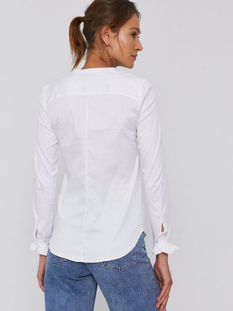 Mos Mosh koszula damska kolor biały slim ze stójką