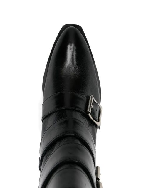 ALOHAS buckled pointed-toe boots - Black
