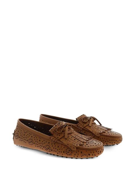Tod's perforated tasselled loafers - Brown