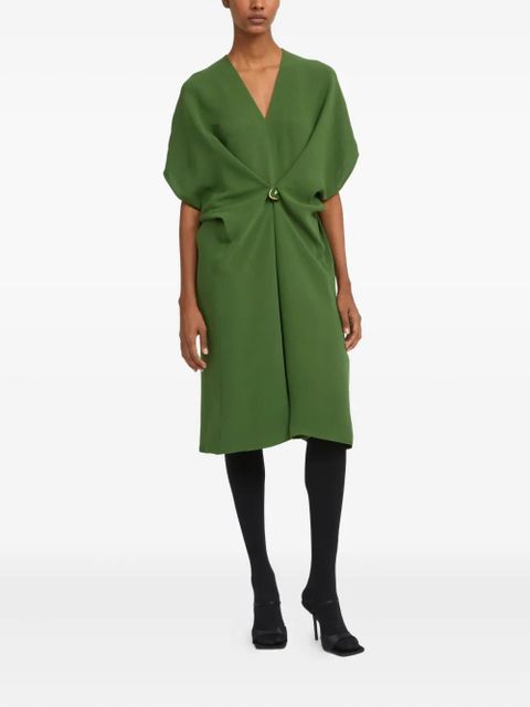 Yves Salomon draped twist-front midi dress - Green - zdjęcie produktu nr 2