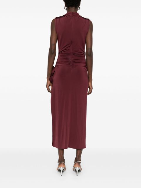 Magda Butrym draped high-neck midi dress - Red