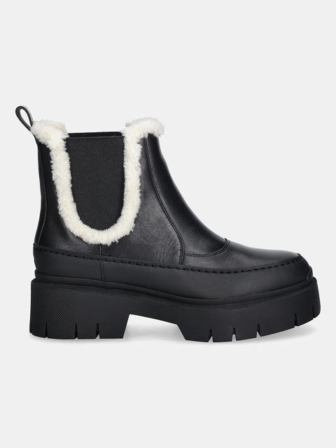 HUGO sztyblety Kris damskie kolor czarny na platformie lekko ocieplone 50548203 - zdjęcie produktu nr 2