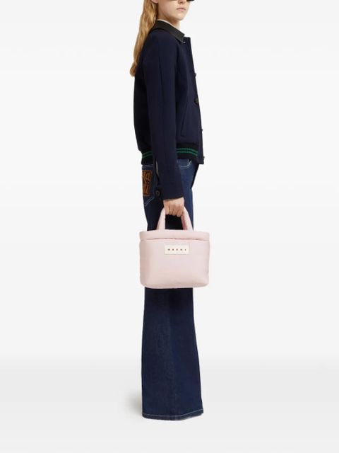 Marni padded logo-patch tote bag - Pink - zdjęcie produktu nr 2