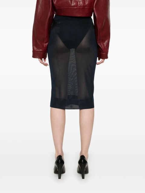 Saint Laurent knitted pencil midi skirt - Blue