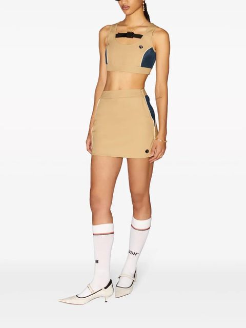 AMBUSH mesh-panelled cotton miniskirt - Neutrals - zdjęcie produktu nr 2