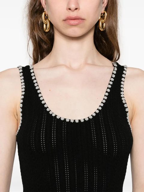 SANDRO faux-pearl embellished midi dress - Black