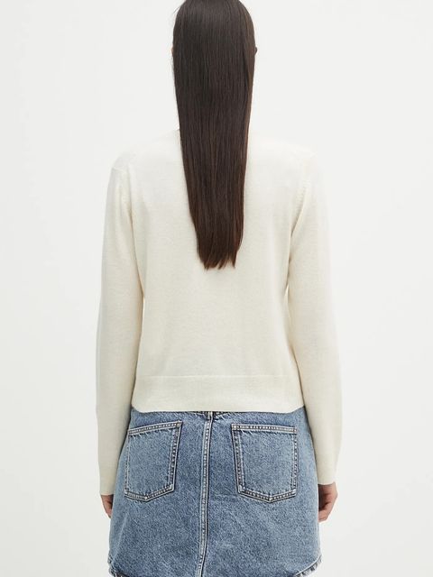 Samsoe Samsoe kardigan wełniany SABOSTON kolor beżowy lekki F24400186