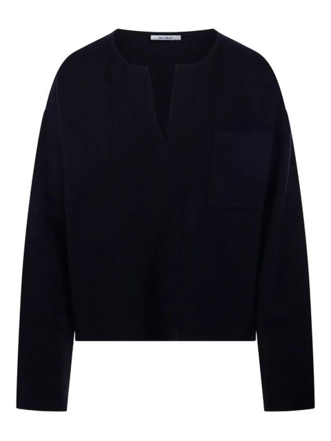 Max Mara pocket V-neck sweater - Blue - zdjęcie produktu nr 1