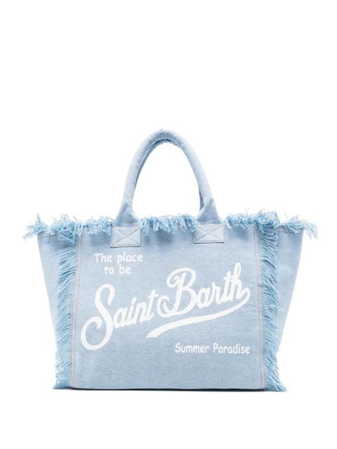 MC2 Saint Barth fringed-detail tote bag - Blue - zdjęcie produktu nr 1