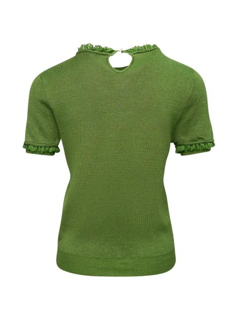SHUSHU/TONG ruffled short-sleeve jumper - Green - zdjęcie produktu nr 2