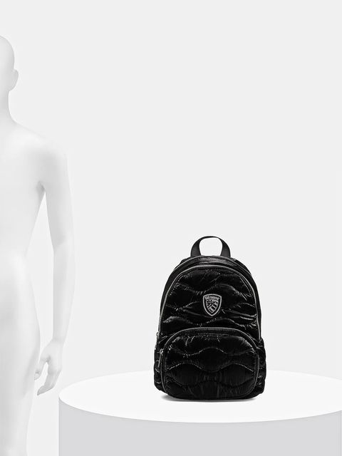 Blauer plecak damski kolor czarny mały gładki WAVE03