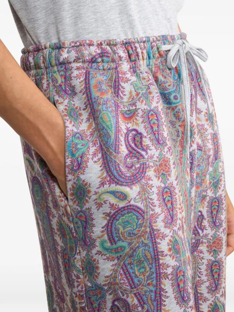 ETRO foliage-motif cotton track pants - Neutrals