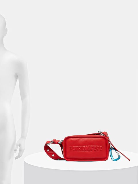 Patrizia Pepe torebka skórzana kolor bordowy 2B0153 L113