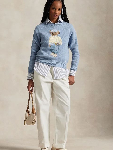 Polo Ralph Lauren sweter bawełniany damski kolor niebieski 211965767