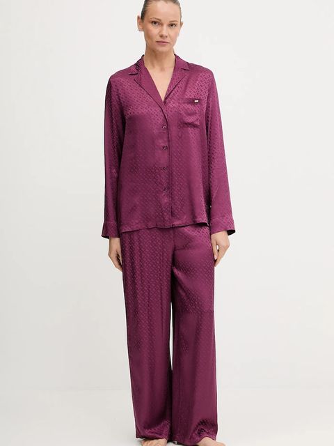 BOSS koszula piżamowa damska kolor fioletowy 50527255