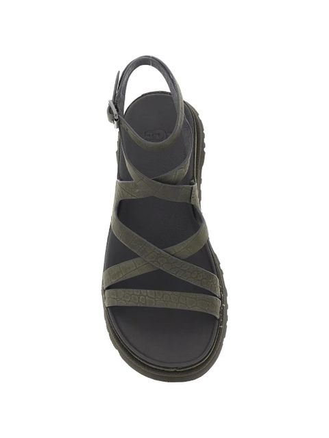 UGG Golden Gaze croc-effect buckled sandals - Green