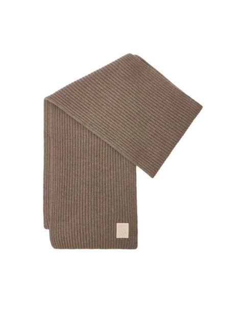 LOEWE ribbed logo-plaque scarf - Neutrals - zdjęcie produktu nr 2