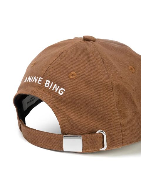 ANINE BING twill embroidered baseball cap - Brown - zdjęcie produktu nr 2