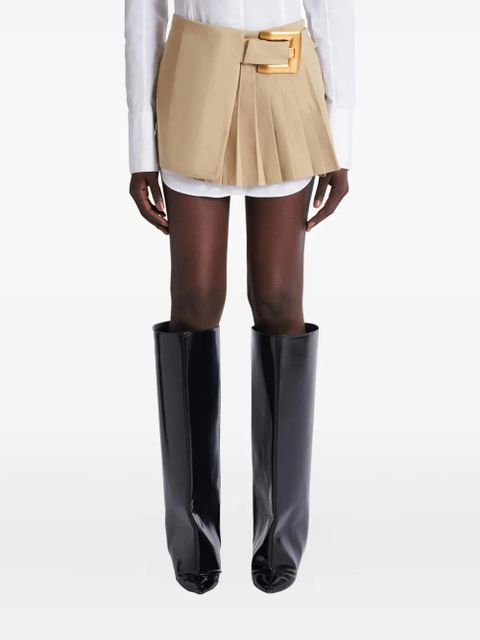 Balmain belt pleated mini skirt - Neutrals - zdjęcie produktu nr 1