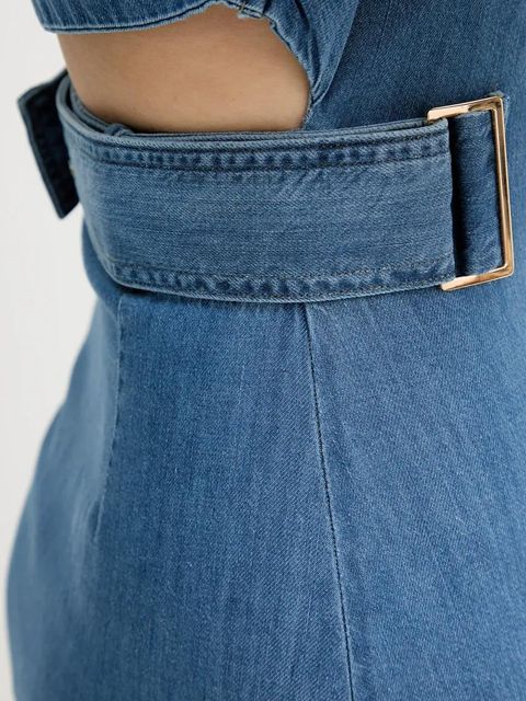 Liu Jo sukienka jeansowa kolor niebieski mini prosta UA5240 D4851