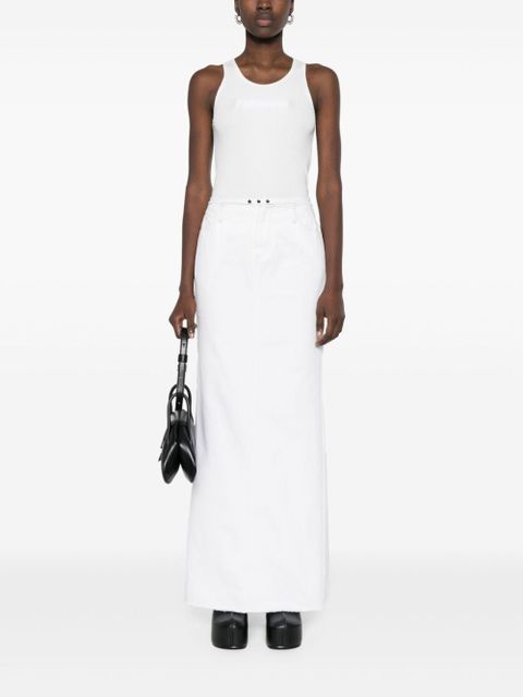 Rabanne logo-patch ribbed tank top - White - zdjęcie produktu nr 2