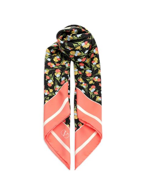 Valentino Garavani floral-print scarf - Black - zdjęcie produktu nr 1