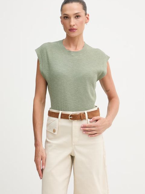 United Colors of Benetton top damski z lnem - zdjęcie produktu nr 2