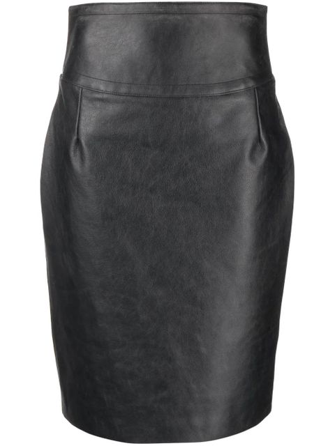 Givenchy buckle-detail leather pencil skirt - Black - zdjęcie produktu nr 1